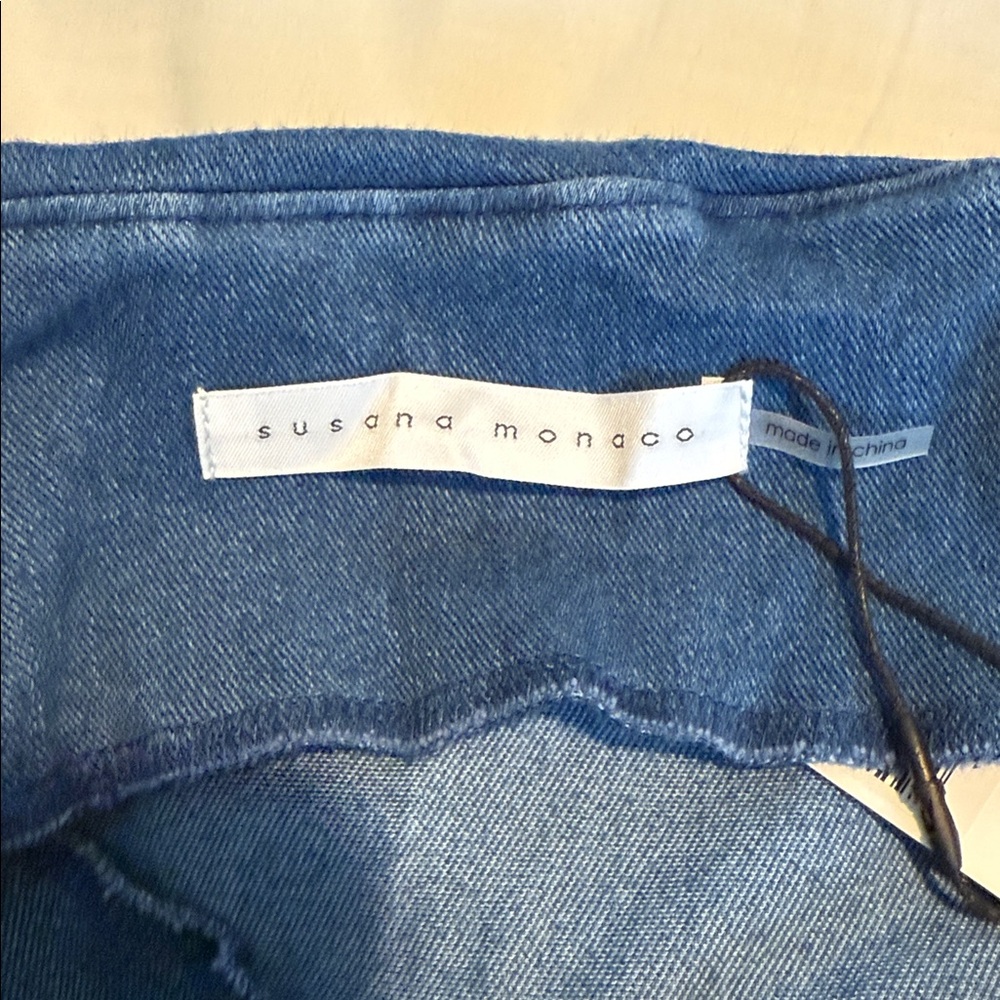Susana Monaco Women's Light Blue Denim Mini Dress Western Cowgirl NWT Sz Small - Picture 5 of 8